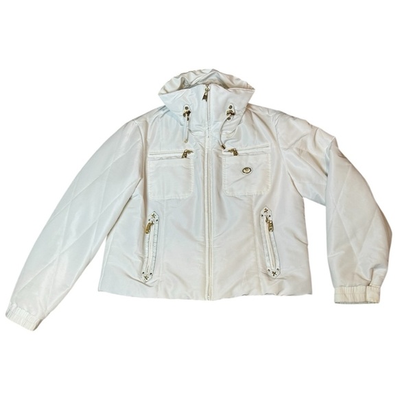 Piero Guidi Magic Circus Italian Designer White Quilted Winter Jacket Size L - Picture 2 of 16